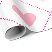 バレンティかわいらしンピンクハートパターン ラッピングペーパー (ロールコーナー)