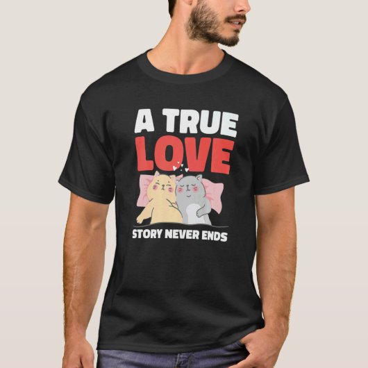 バレンティにゃんこの愛の物語は永遠に Tシャツ (正面)
