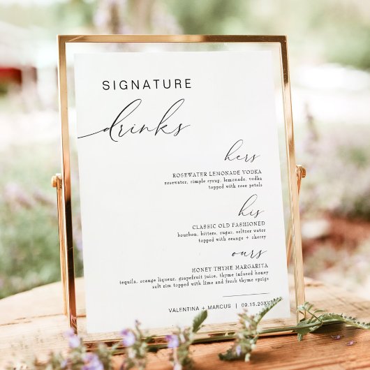 バレンティナ ふたりのためのシグネチャードリンク カクテル ポスター