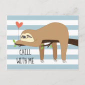 バレンティネスの日のために可愛くて怠け者のスロッスベアデザイン ポストカード (正面)