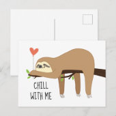 バレンティネスの日のために可愛くて怠け者のスロッスベアデザイン ポストカード (正面/裏面)