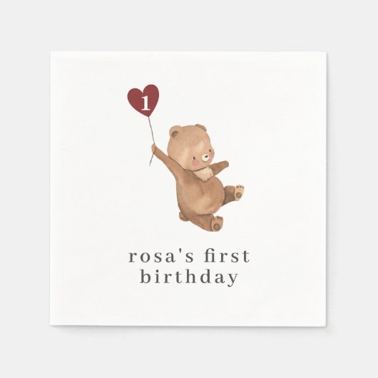 バレンティネス・ベア スタンダードカクテルナプキン (正面)