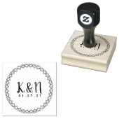 バレンティモダンンイニシャルロゴのウェディングスタンプ ラバースタンプ (押印)