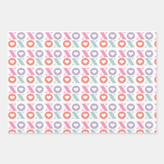 バレンティンの日のハートパターンラッピング紙シート ラッピングペーパーシート (正面)