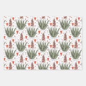 バレンティンアロエプラントスクルーメンストライプズハート ラッピングペーパーシート (正面)