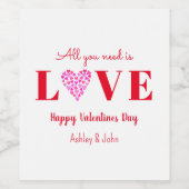 バレンティンガレンティンレッドラブハート ワインラベル (シングルラベル)