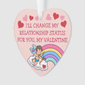 バレンティンキュピッドラブレインボーハートおもしろいかわいい オーナメント (正面)