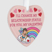 バレンティンキュピッドラブレインボーハートおもしろいかわいい オーナメント (正面)