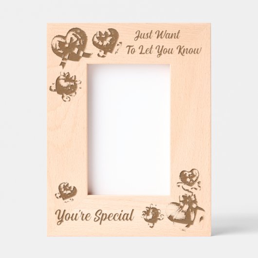 バレンティンギフト特別メッセージ木製写真 レーザー彫刻フレーム (正面)