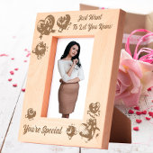 バレンティンギフト特別メッセージ木製写真 レーザー彫刻フレーム