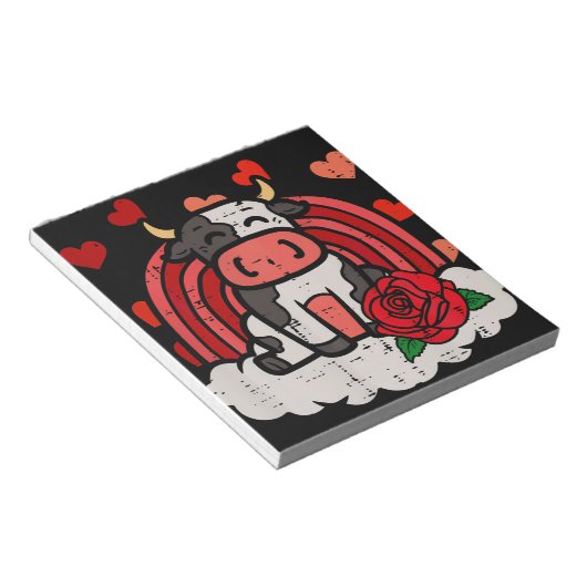 バレンティンズデイカウレインボーキュートファームガールズキッズ ノートパッド (アングル)