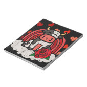 バレンティンズデイカウレインボーキュートファームガールズキッズ ノートパッド (回転)