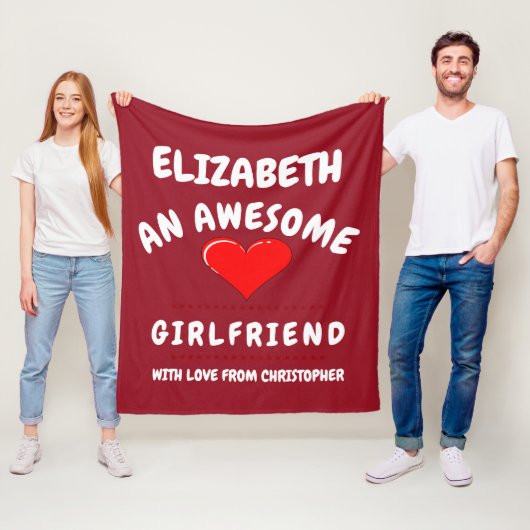 バレンティンズデイガールフレンドロマンティックラブハートレッド フリースブランケット (インサイチュ)