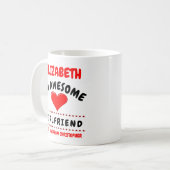 バレンティンズデイガールフレンドロマンティックレッドラブハート コーヒーマグカップ (正面左)