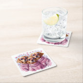 バレンティンズデイゴールデンレトリエバードッグス スクエアペーパーコースター (インサイチュ)