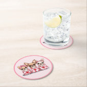 バレンティンズデイチワフアドッグス ラウンドペーパーコースター (インサイチュ)