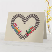 バレンティンズデイトレインハート カード (黄色い花)