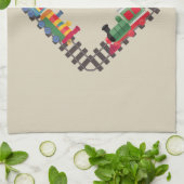 バレンティンズデイトレインハート キッチンタオル (折り畳み)