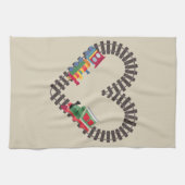 バレンティンズデイトレインハート キッチンタオル (横)