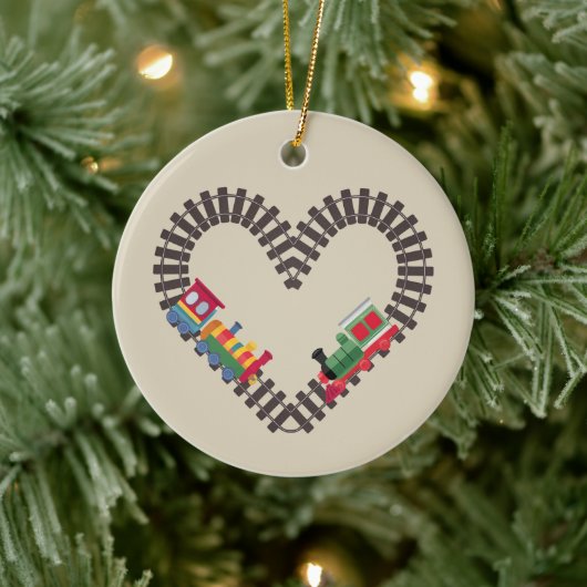 バレンティンズデイトレインハート セラミックオーナメント (ツリー)