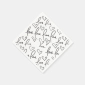 バレンティンズデイハンドドロードスクリプトラブレタリング スタンダードカクテルナプキン (角)