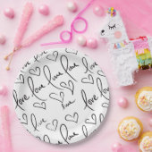 バレンティンズデイハンドドロードスクリプトラブレタリング ペーパープレート (パーティー)