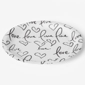 バレンティンズデイハンドドロードスクリプトラブレタリング ペーパープレート (アングル)