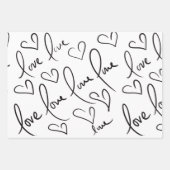 バレンティンズデイハンドドロードスクリプトラブレタリング ラッピングペーパーシート (正面)