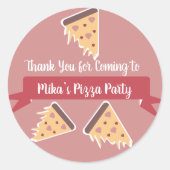 バレンティンズデイピザパーティーキッズパーティー ラウンドシール (正面)