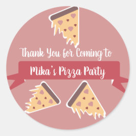 バレンティンズデイピザパーティーキッズパーティー ラウンドシール