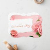バレンティンズデイピンクローズ ノートカード (正面/裏面インサイチュ)
