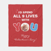 バレンティンズデイペットフォトカスタム フリースブランケット (正面)