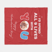バレンティンズデイペットフォトカスタム フリースブランケット (正面(横))