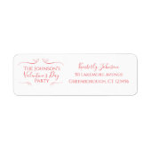 バレンティンズデイレッドピンクパーティー差出人住所 ラベル (正面)