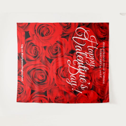 バレンティンズデイレッドローゼス | 写真の自己画像の背景 タペストリー (正面(横))