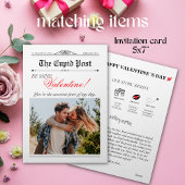 バレンティンズデイ新聞フラワーブーケ赤いハート ラッピングペーパーシート