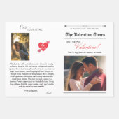 バレンティンズデイ新聞Our Love Story赤いハート ラッピングペーパーシート (正面)