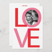 バレンティンズデイLOVEフォト婚約招待状 招待状 (正面/裏面)