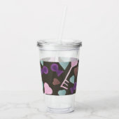 バレンティンデイウォーターカラーハートロッケズモノグラム アクリルタンブラー (裏面)