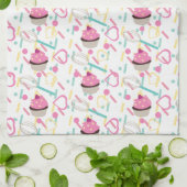 バレンティンデイカップケーキベーカリーウィスク キッチンタオル (折り畳み)