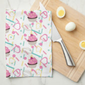 バレンティンデイカップケーキベーカリーウィスク キッチンタオル (四つ折り)