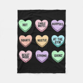 バレンティンデイキャンディハートボディビルフィットネスCo フリースブランケット (正面)