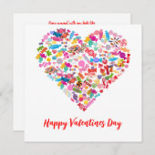 バレンティンデイギフトキャンディハート形状デザイン 招待状 (正面/裏面)