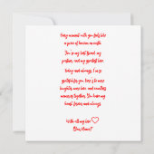 バレンティンデイギフトキャンディハート形状デザイン 招待状 (裏面)