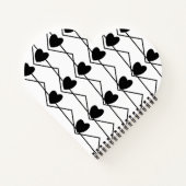 バレンティンデイシェブロンストライプハートパターン ノートブック (裏面)