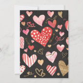 バレンティンデイハートシャルボードピンク招待状 招待状 (裏面)