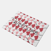 バレンティンデイハートドードルスクライブズ ドアマット (アングル)