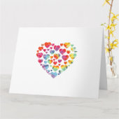 バレンティンデイハートハート絞り染め カード (黄色い花)