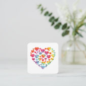 バレンティンデイハートハート絞り染め スクエア名刺 (スタンド正面)