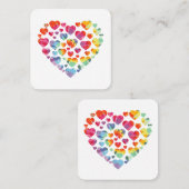 バレンティンデイハートハート絞り染め スクエア名刺 (正面/裏面)